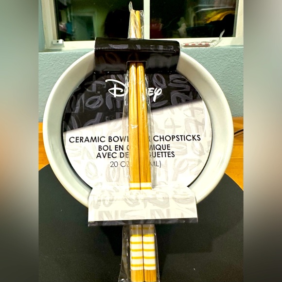 Disney Winnie the Pooh Ceramic Bowl with Chopsticks 20 oz - Picture 5 of 6